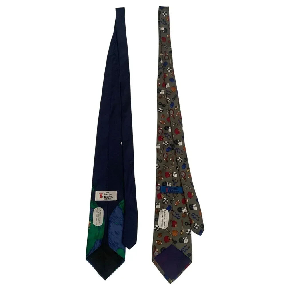 Save the Children Tie Lot Of 2 A World Of Sports children Born Around The World
